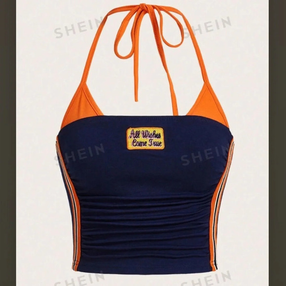 Y2K Halter Neck Crop Tank Top 🧡💙 - Picture 5 of 7